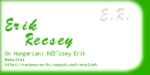 erik recsey business card